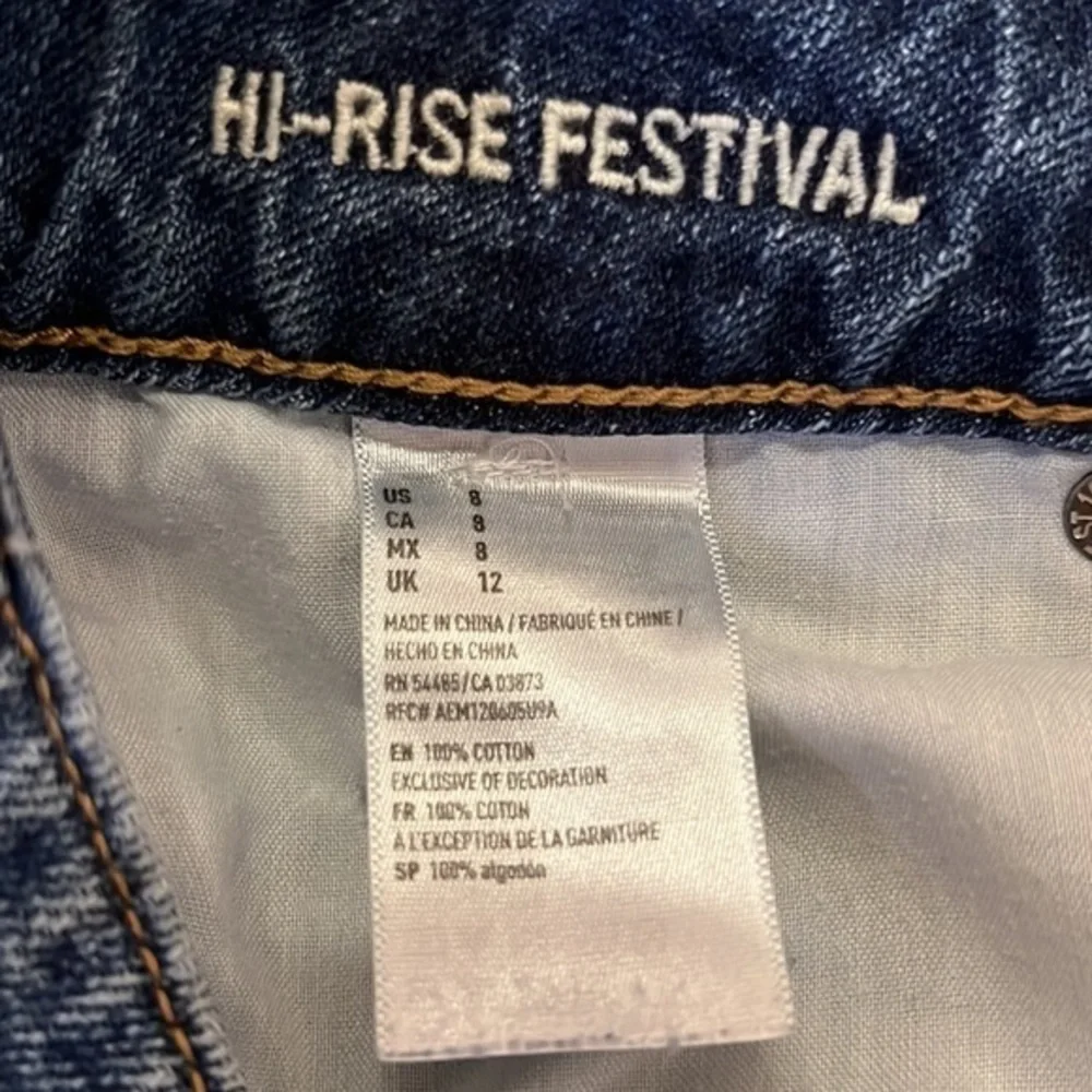 American Eagle Outfitters‎ Hi Rise Festival Destroyed Cuffed Jean Shorts Size 8